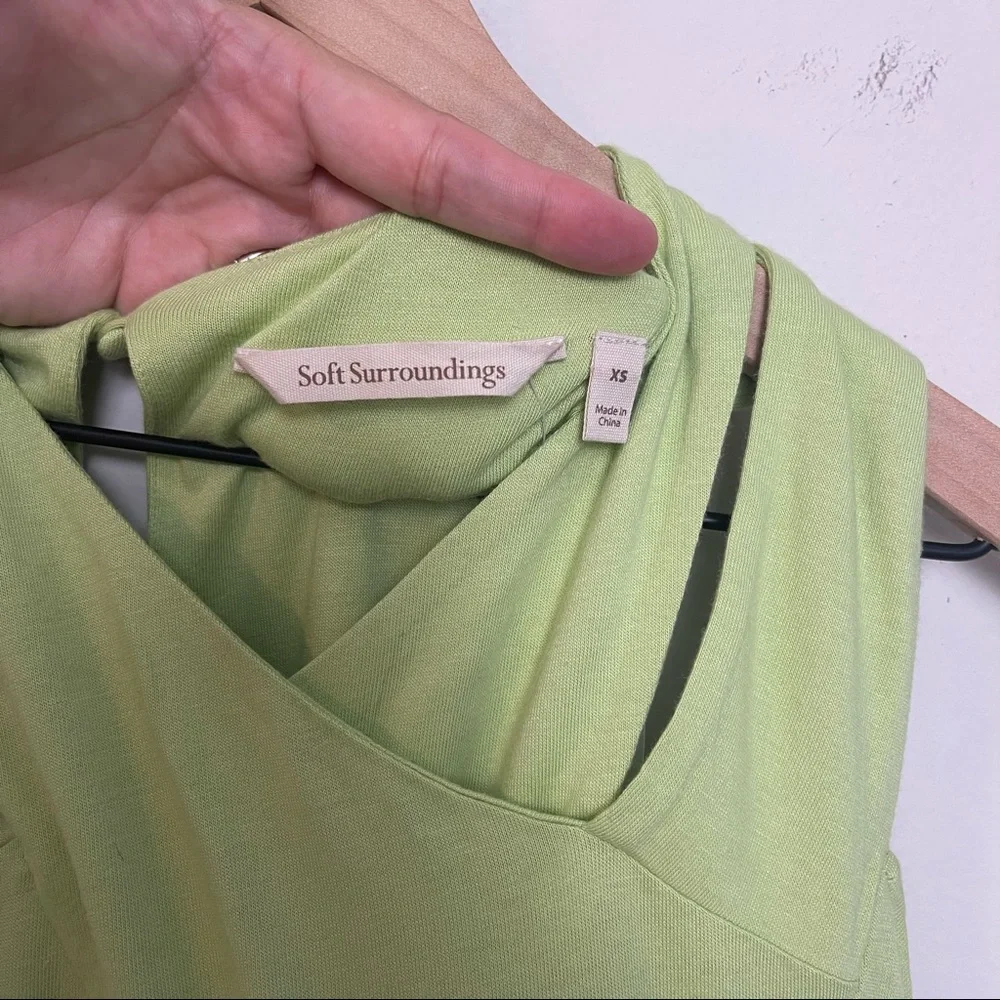 NEW SOFT SURROUNDINGS- Duvall Sleeveless Midi Dress Margarita Green - Picture 8 of 10